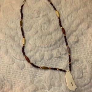 Wolf beaded necklace